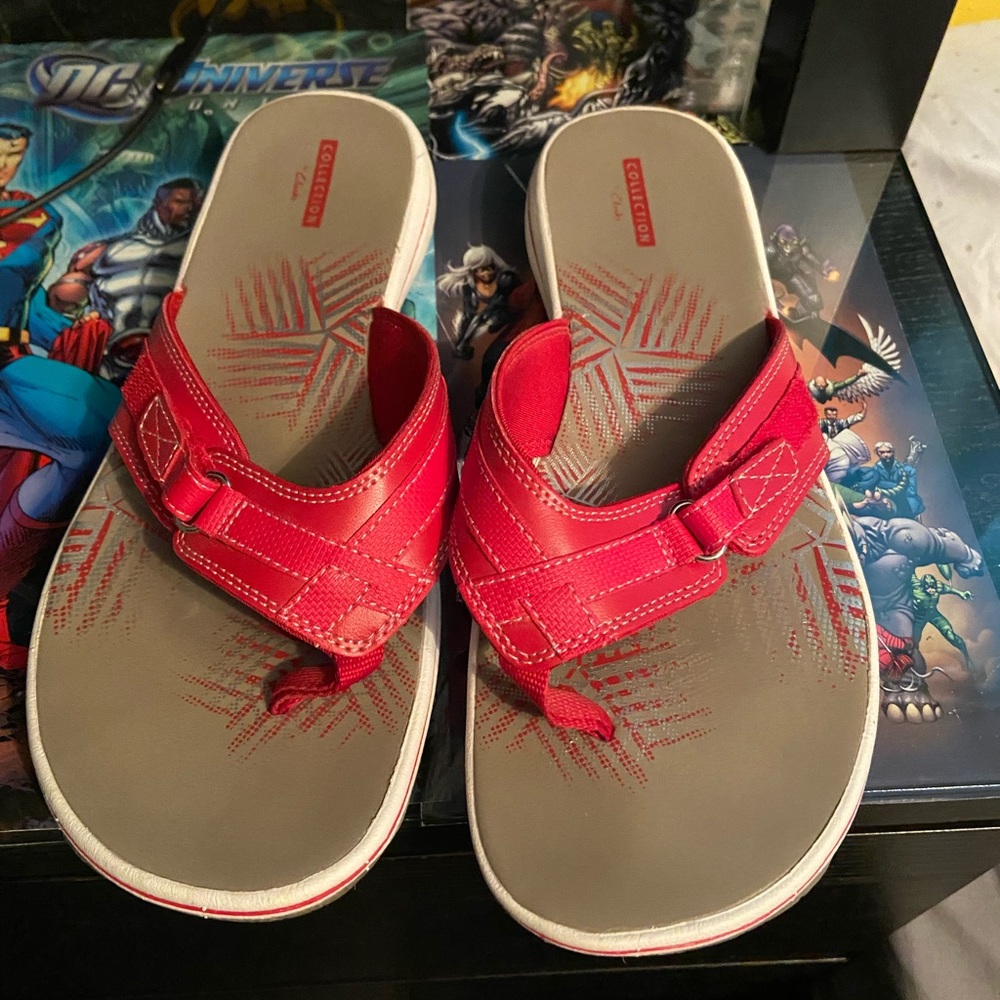 Clarks red cloud steppers